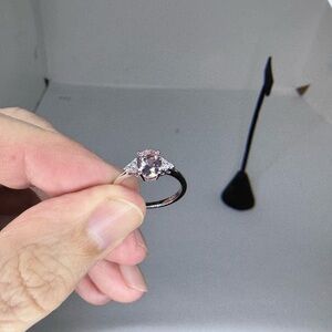 Elegant Silver Ring with Pink Gemstone